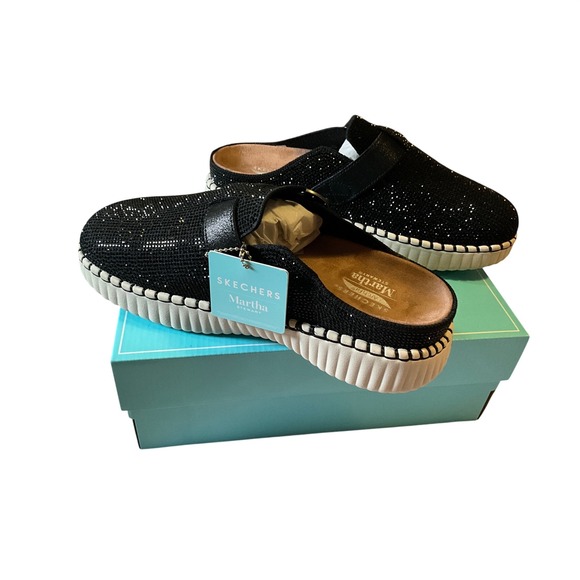 Skechers Shoes - Skechers Martha Stewart Arch Fit City Catch Black Rhinestone Mules Clogs New 8.5